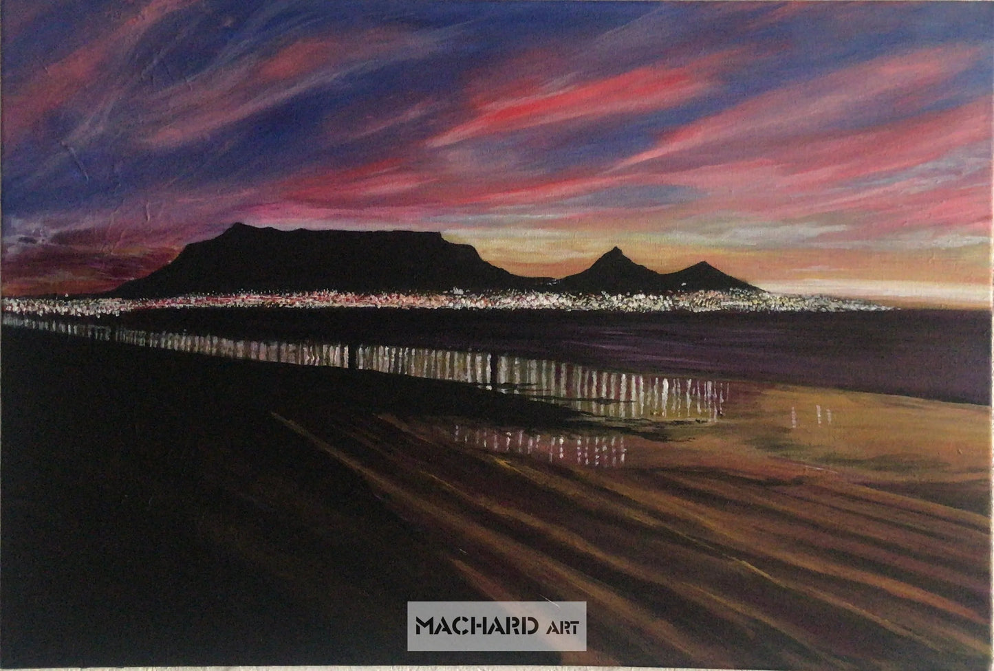 Majestic Table Mountain - Vibrant Landscape Painting